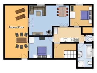 Ferienwohnung Konzell Grundriss 40