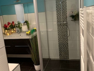 Badezimmer mit Rain Dance Dusche im EG 1 von 2