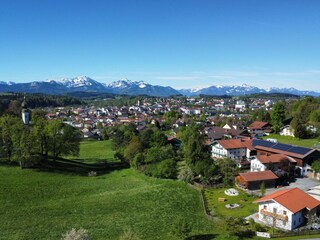 Unser Hof mit Ferienhaus - Blick Chiemgauer Alpen