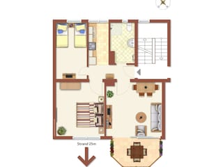 Grundriss Wohnung Strandblick 2024